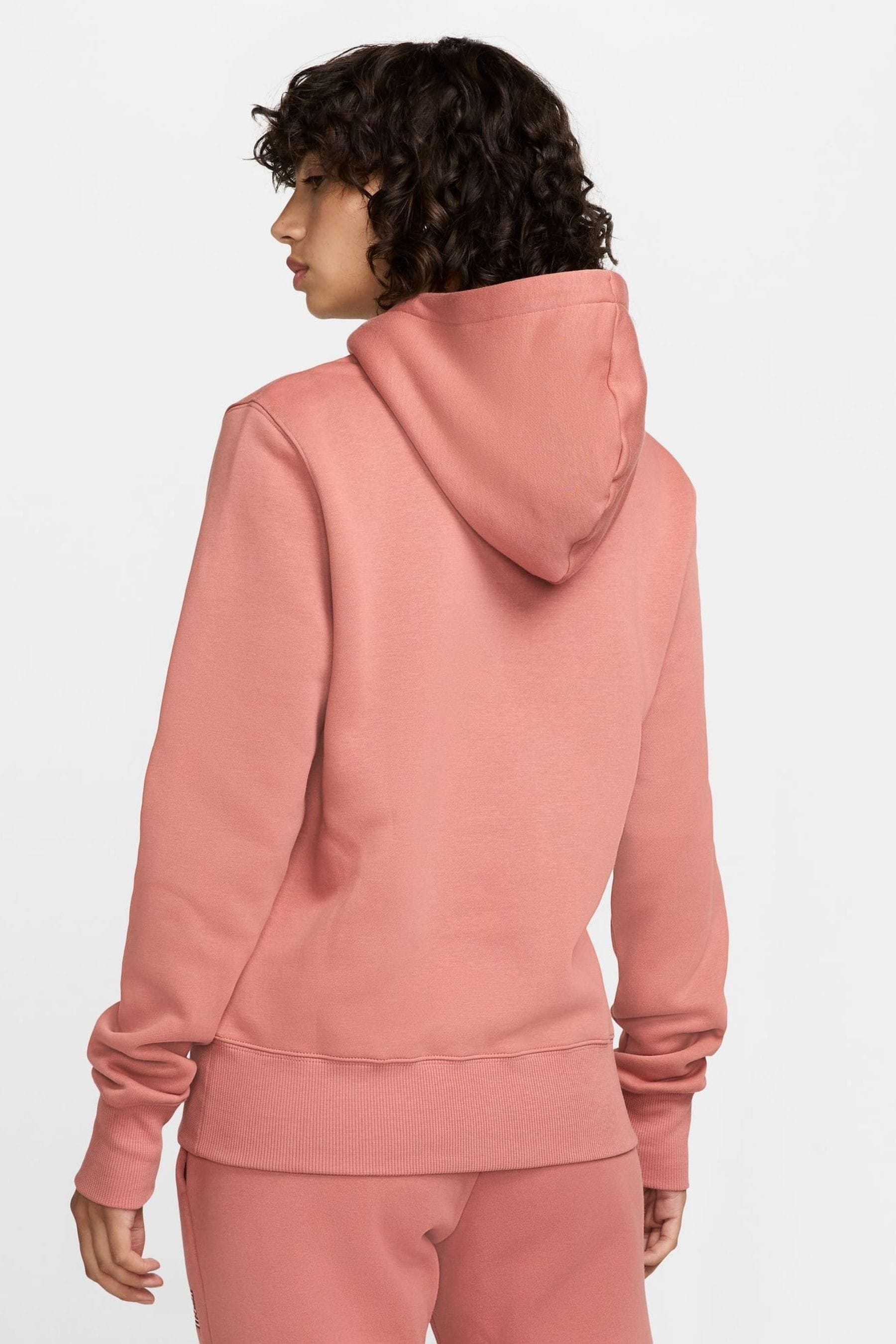 Buy Nike Pink Phoenix Fleece Standard Pullover Varsity Logo Hoodie from Next Gibraltar