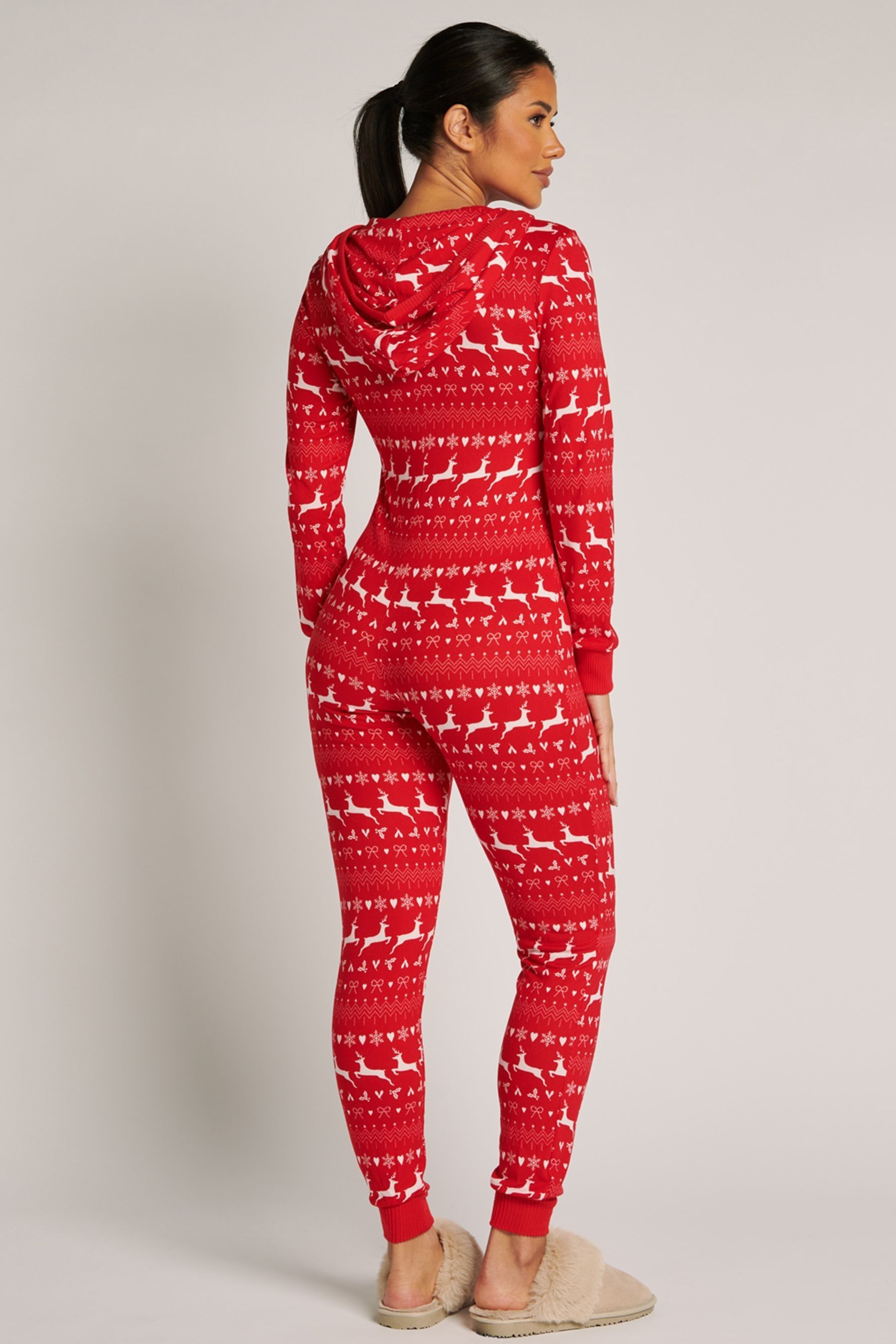 Buy Boux Avenue Pink Fairisle Hooded Christmas Onesie Pyjamas from Next Belgium