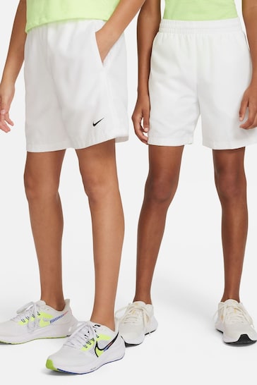 Nike White Dri-FIT Multi + Training Shorts