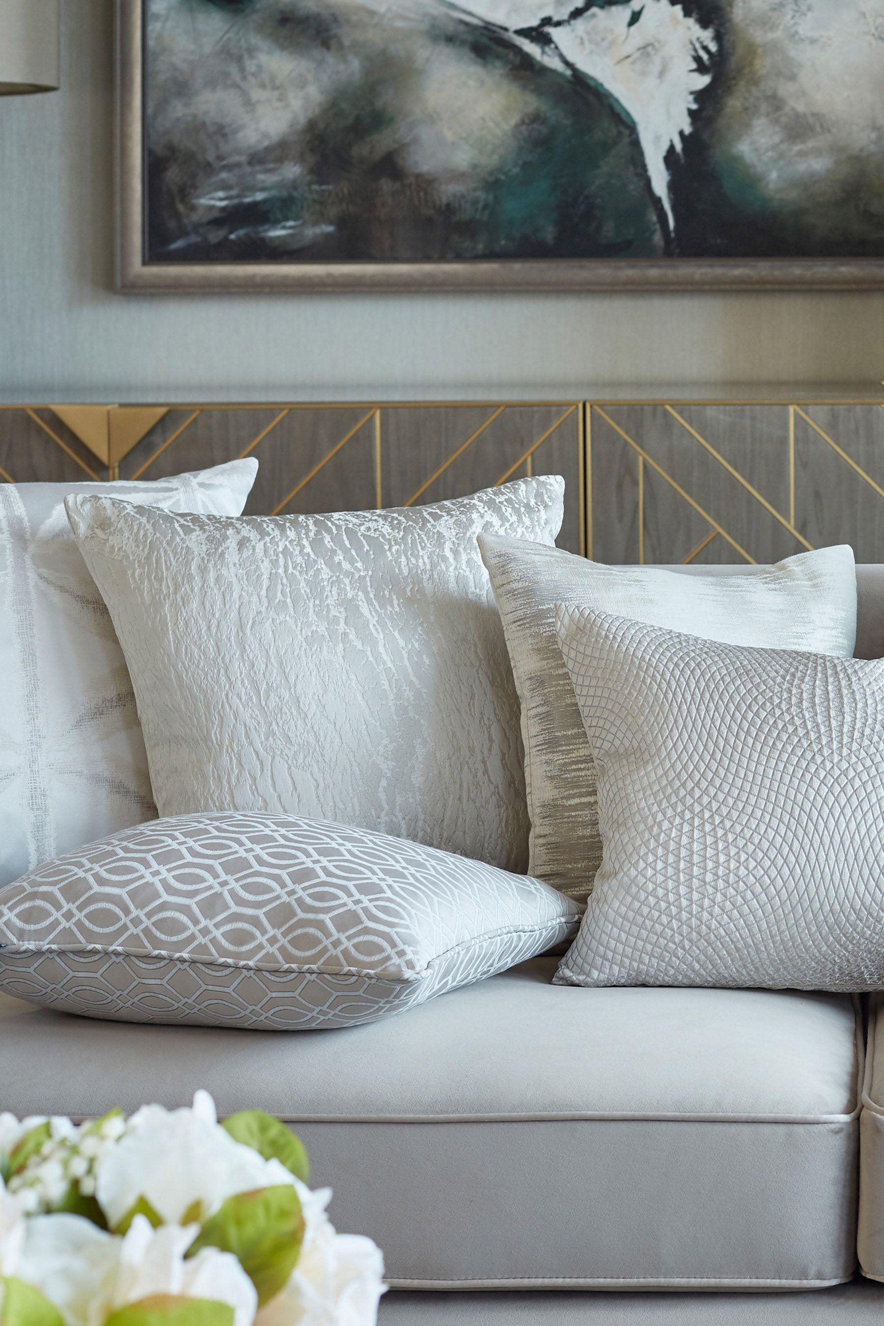 Grey filled deals cushions