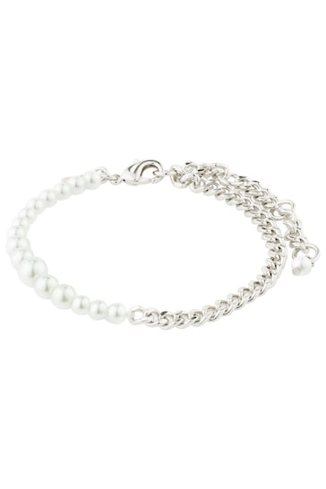 PILGRIM Silver RELANDO Beaded Bracelet with Glass Pearls