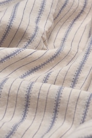 Piglet in Bed Dusk Blue Ticking Stripe Set of 2 Linen Pillowcases - Image 3 of 3