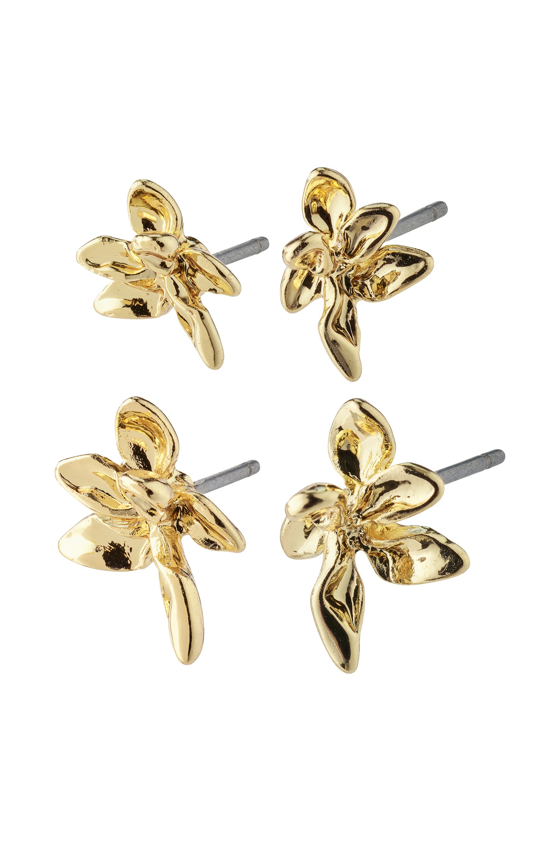 Buy PILGRIM Gold RIKO Recycled Stud Earrings 2 in 1 Set from Next Luxembourg