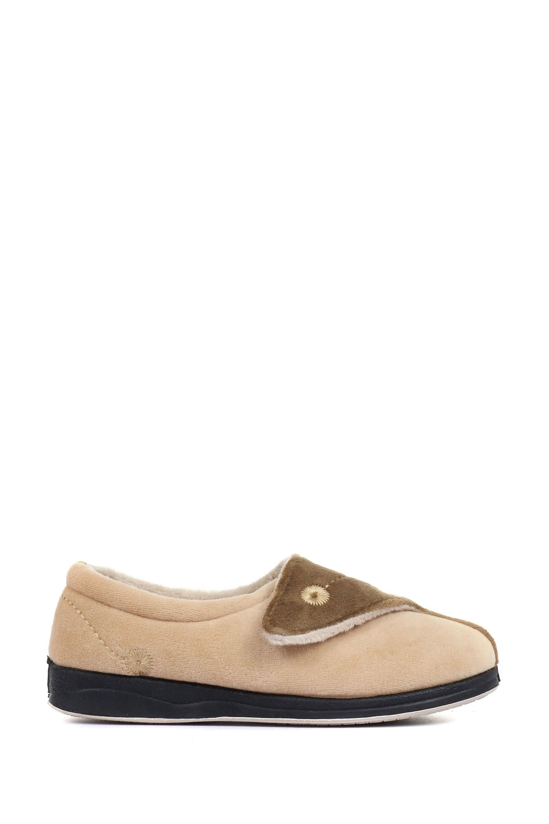 Buy Pavers Natural Ladies Touch Fasten Full Slippers With Permalose Sole from Next Oman