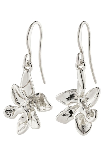 PILGRIM Silver Riko Recycled Earrings With Flower Pendant