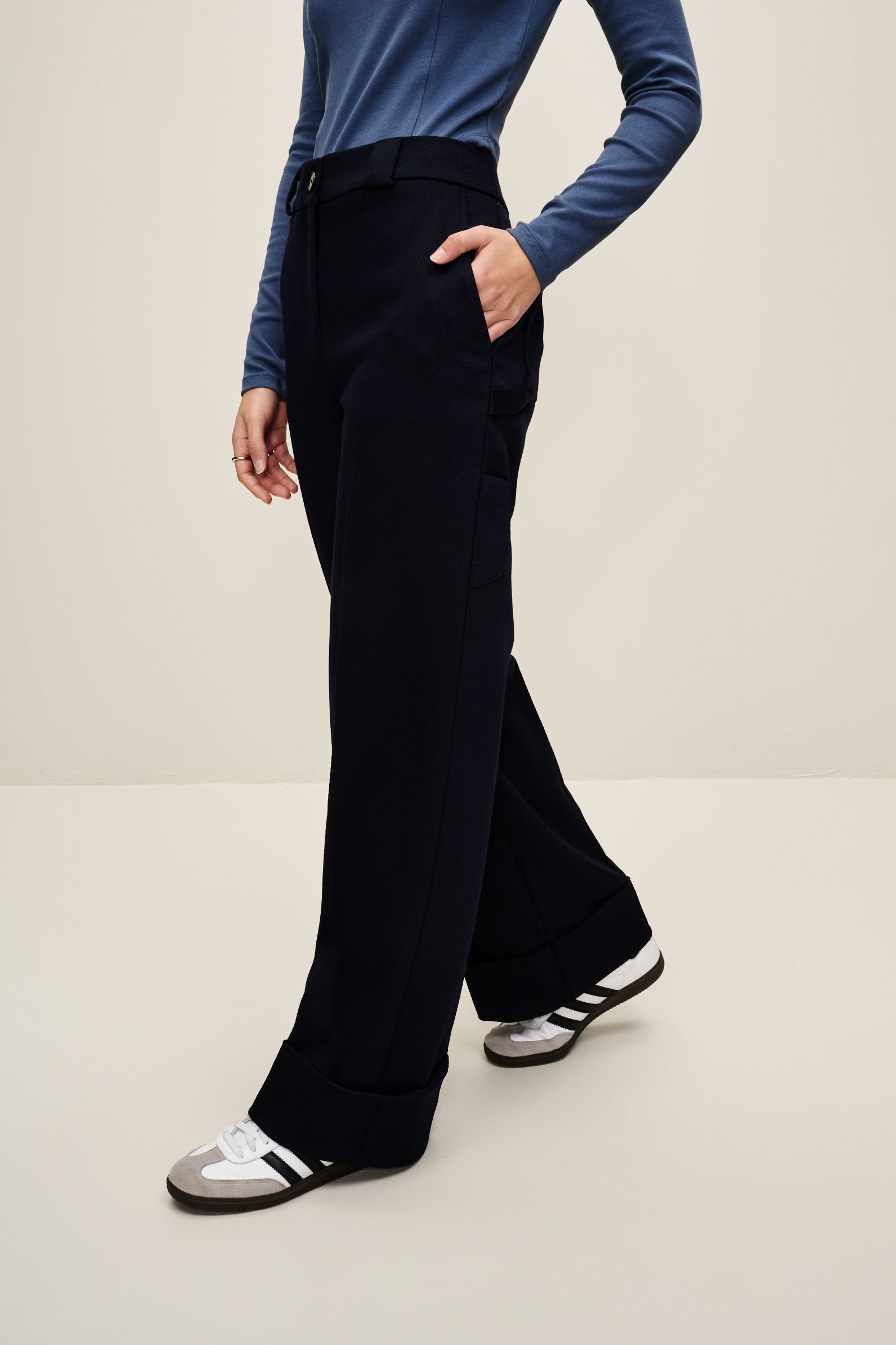 Wide leg utility trousers top