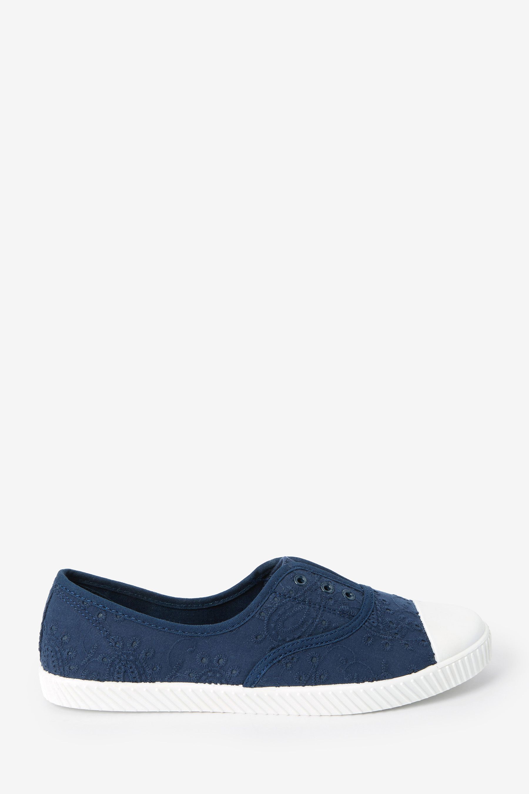 Navy slip on canvas outlet shoes