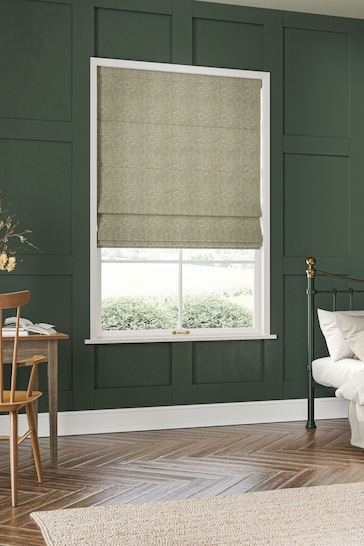 William Morris At Home Green Marigold Woven Made to Measure Roman Blinds