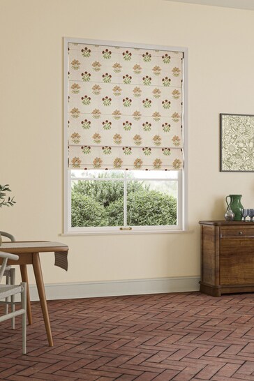 William Morris At Home Natural Lily Flower Embroidery Made to Measure Roman Blinds