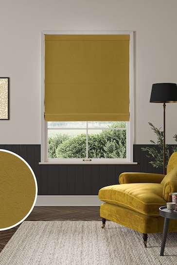 William Morris At Home Yellow Lodden Embroidery Made to Measure Roman Blinds
