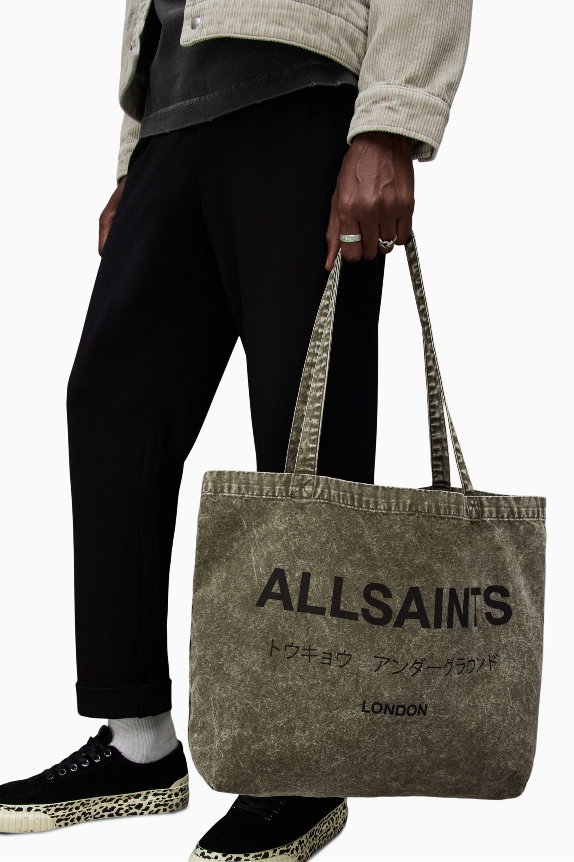AllSaints Black Underground ACI Tote Bag - Image 1 of 6