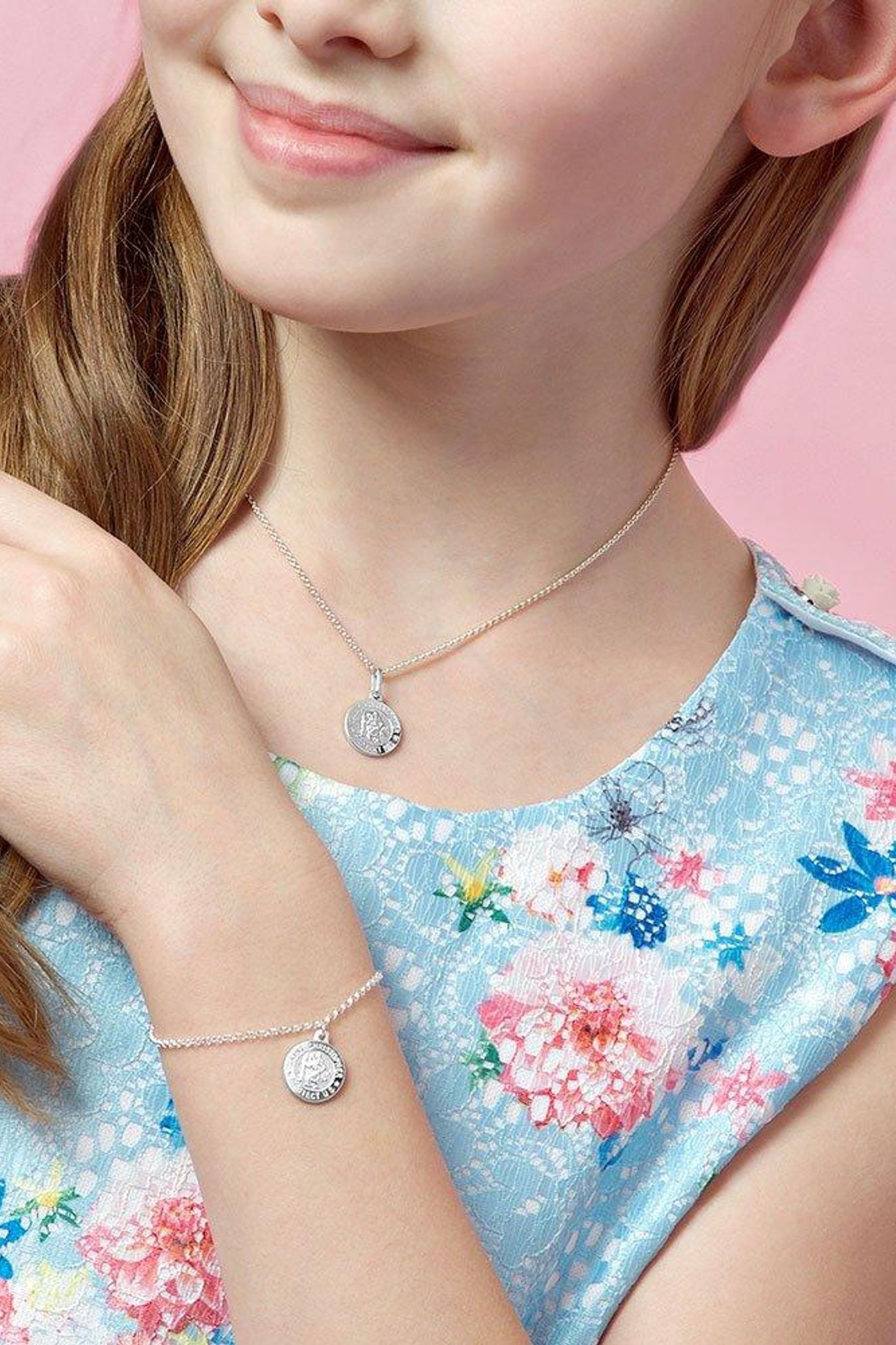 Beaverbrooks Children s Mini B Silver St Christopher Pendant