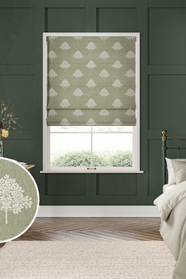 William Morris At Home Green Marigold Tree Embroidery Made to Measure Roman Blinds