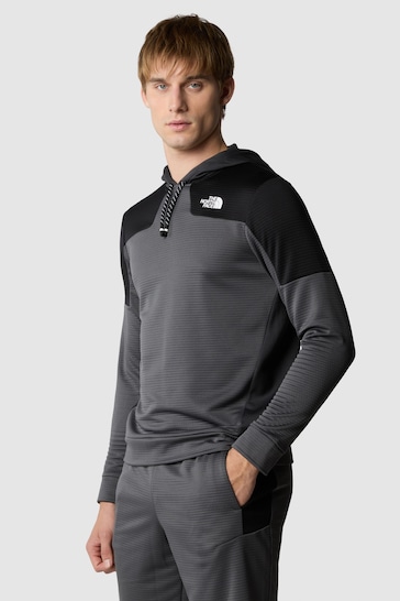 The North Face Grey Mens Mountain Athletics Pull On Fleece Hoodie