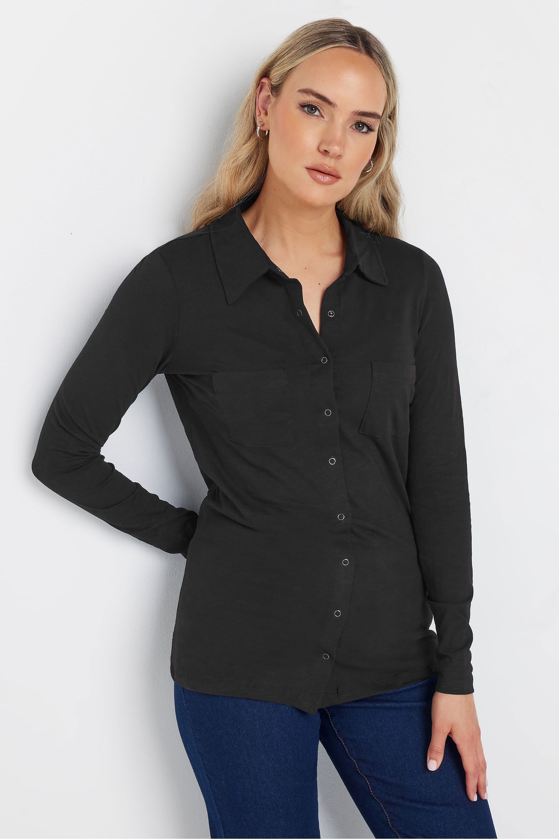 Buy Long Tall Sally Black 100 Cotton Jersey Shirt from the Next UK online shop