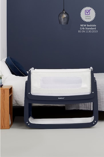 Snuz Blue Bedside Crib Cot Bed