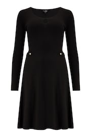 Pour Moi Black Helen Knit Skater Skirt Dress with LENZING™ ECOVERO™ Viscose - Image 3 of 4