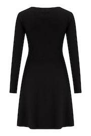 Pour Moi Black Helen Knit Skater Skirt Dress with LENZING™ ECOVERO™ Viscose - Image 4 of 4