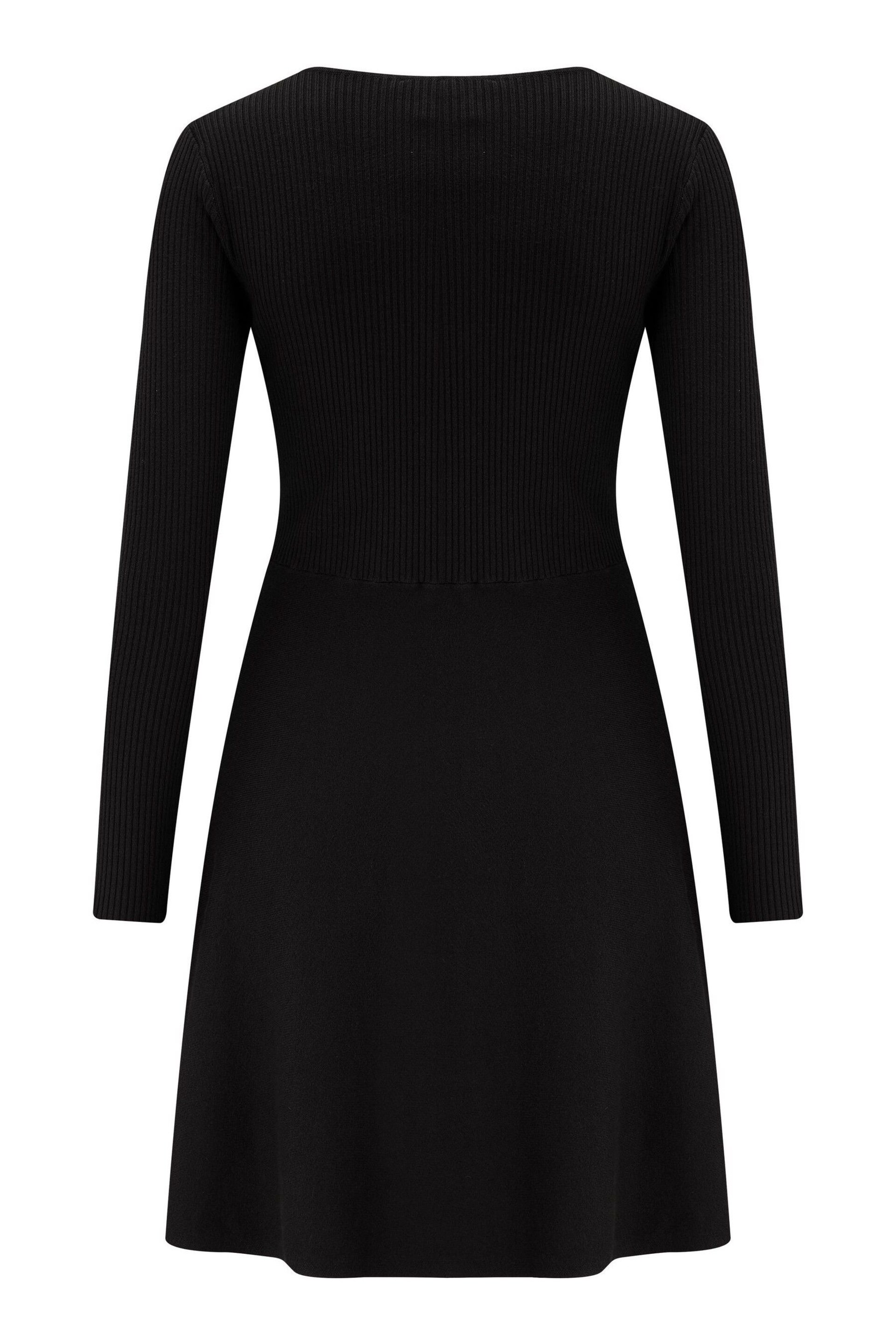 Pour Moi Black Helen Knit Skater Skirt Dress with LENZING™ ECOVERO™ Viscose - Image 4 of 4