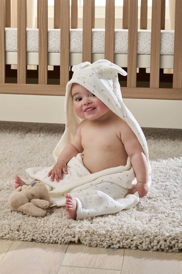 Mamas & Papas Cream Welcome To The World Seedling Hooded Towel Seed