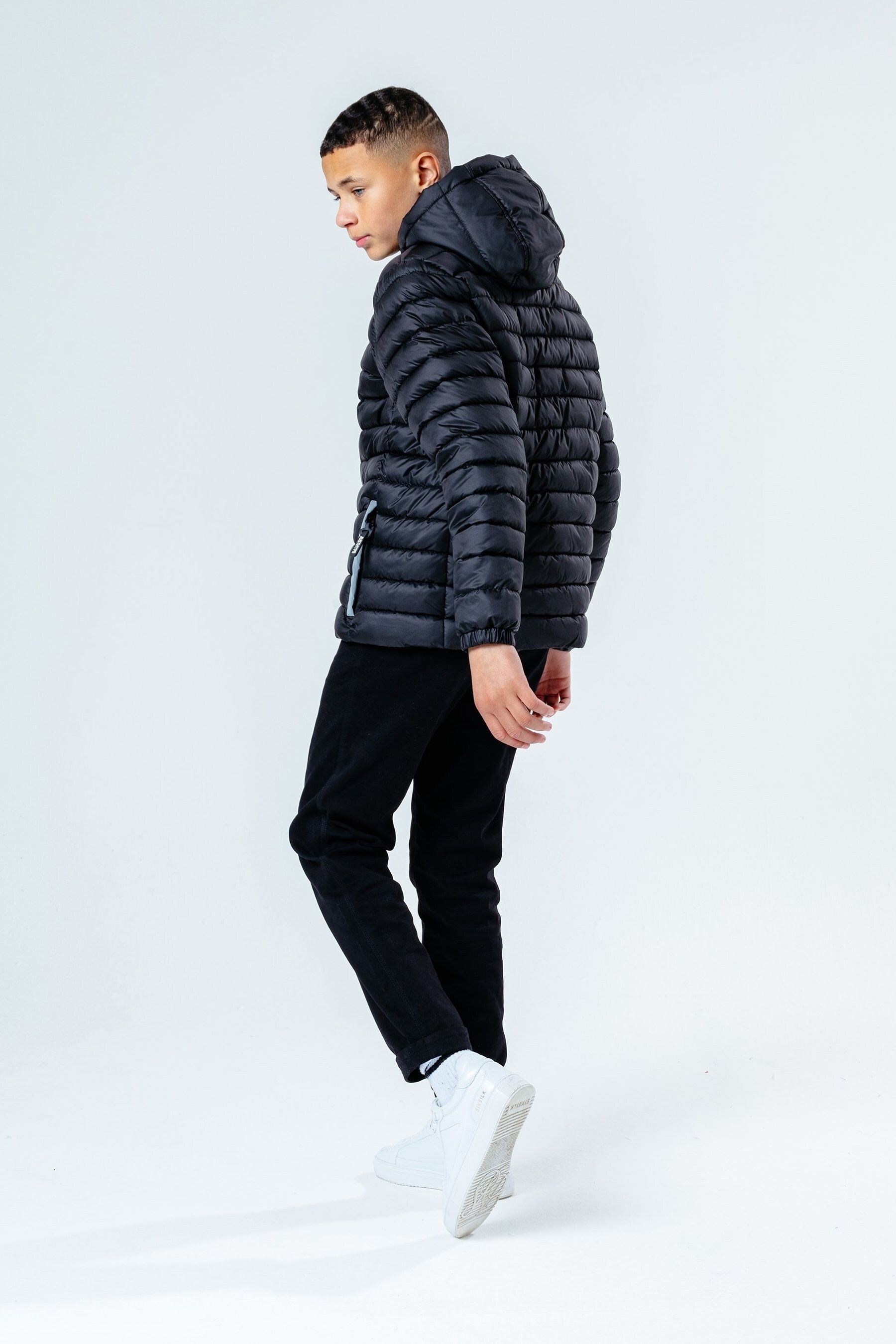 Buy Hype. Black Branded Zip Kids Padded Coat from the Next UK