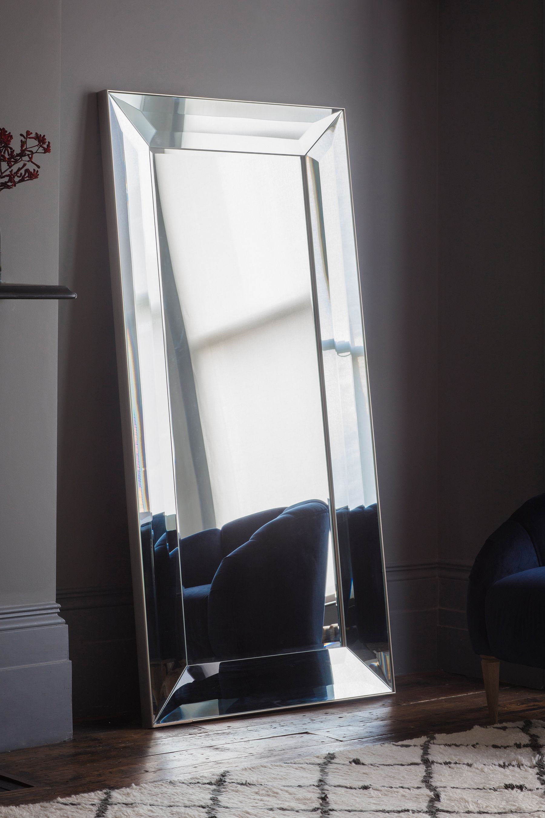 Buy Gallery Home Silver Colchester Silver Leaner Mirror from the Next