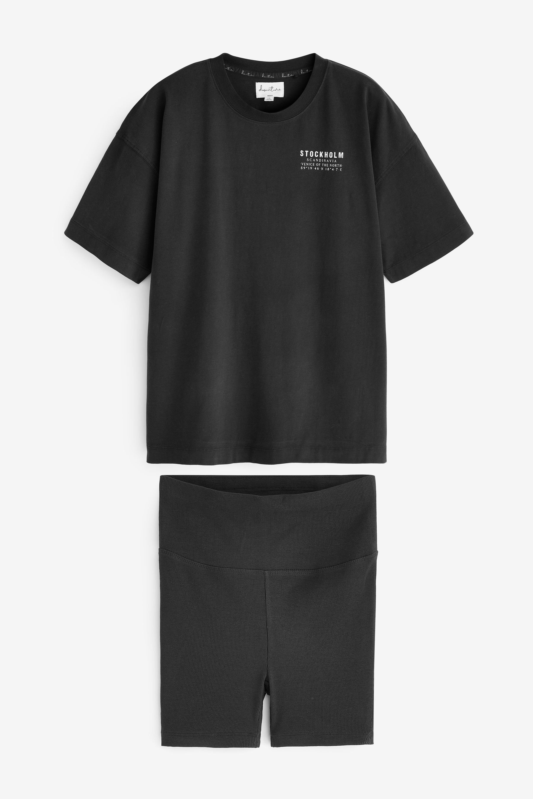 Buy Black White San Francisco Cycling Shorts Pyjamas from Next Luxembourg