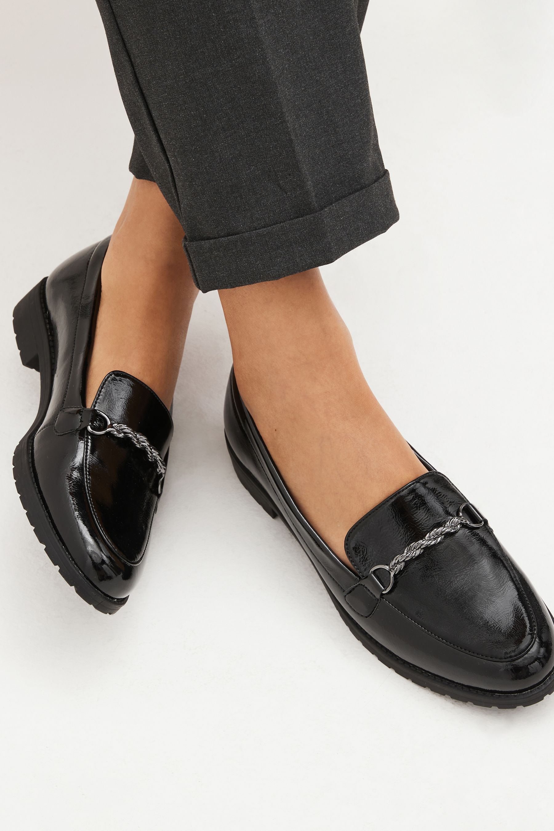 Next womens black store loafers