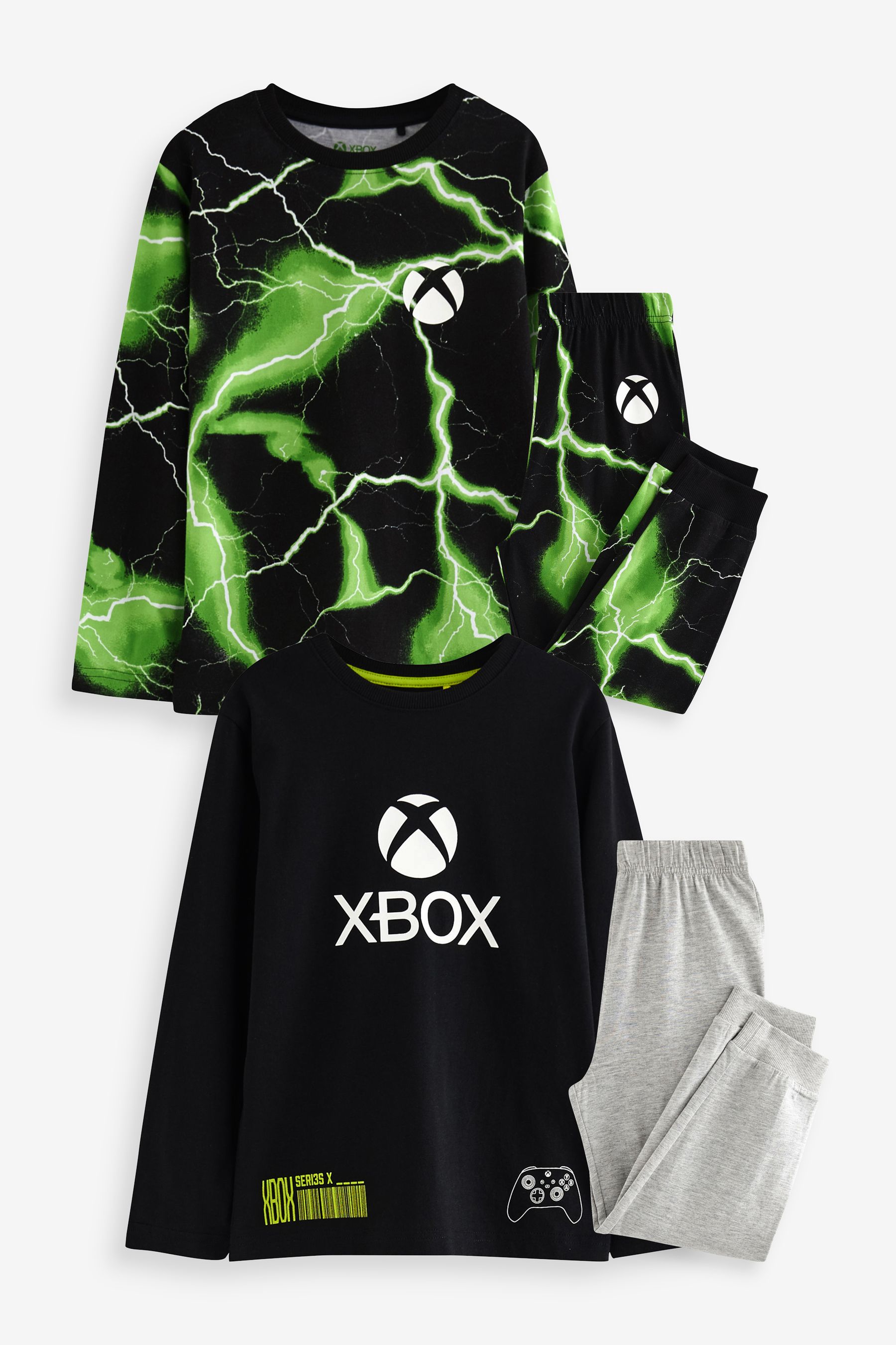 Buy Black Green Xbox Pyjamas 2 Pack 5 16yrs from Next Luxembourg