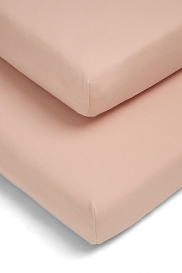 Mamas & Papas Terracota Twin Pack Cotbed Fitted Sheets