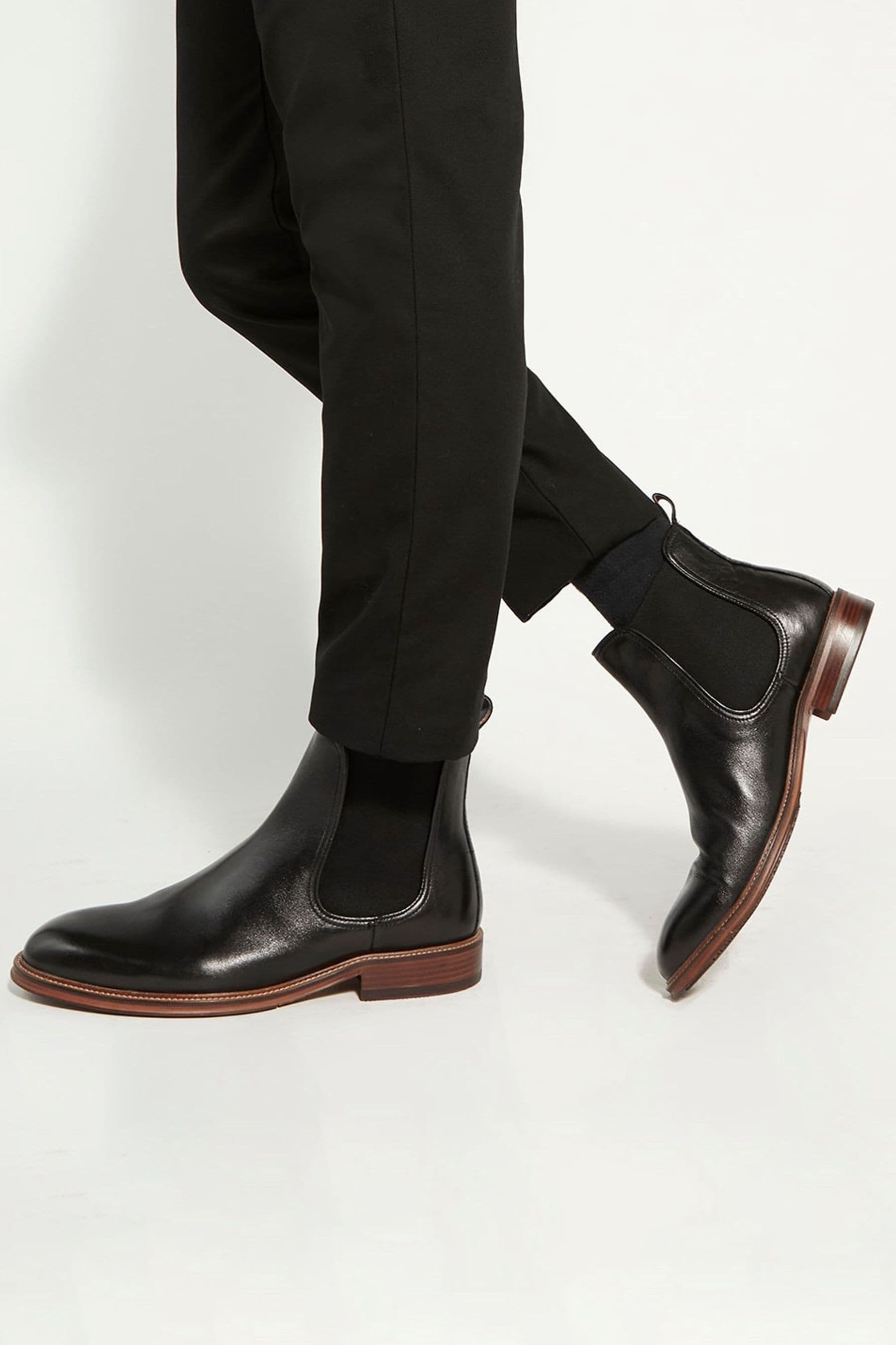 Buy Dune London Characteristic Plain Toe Chelsea Black Boots from