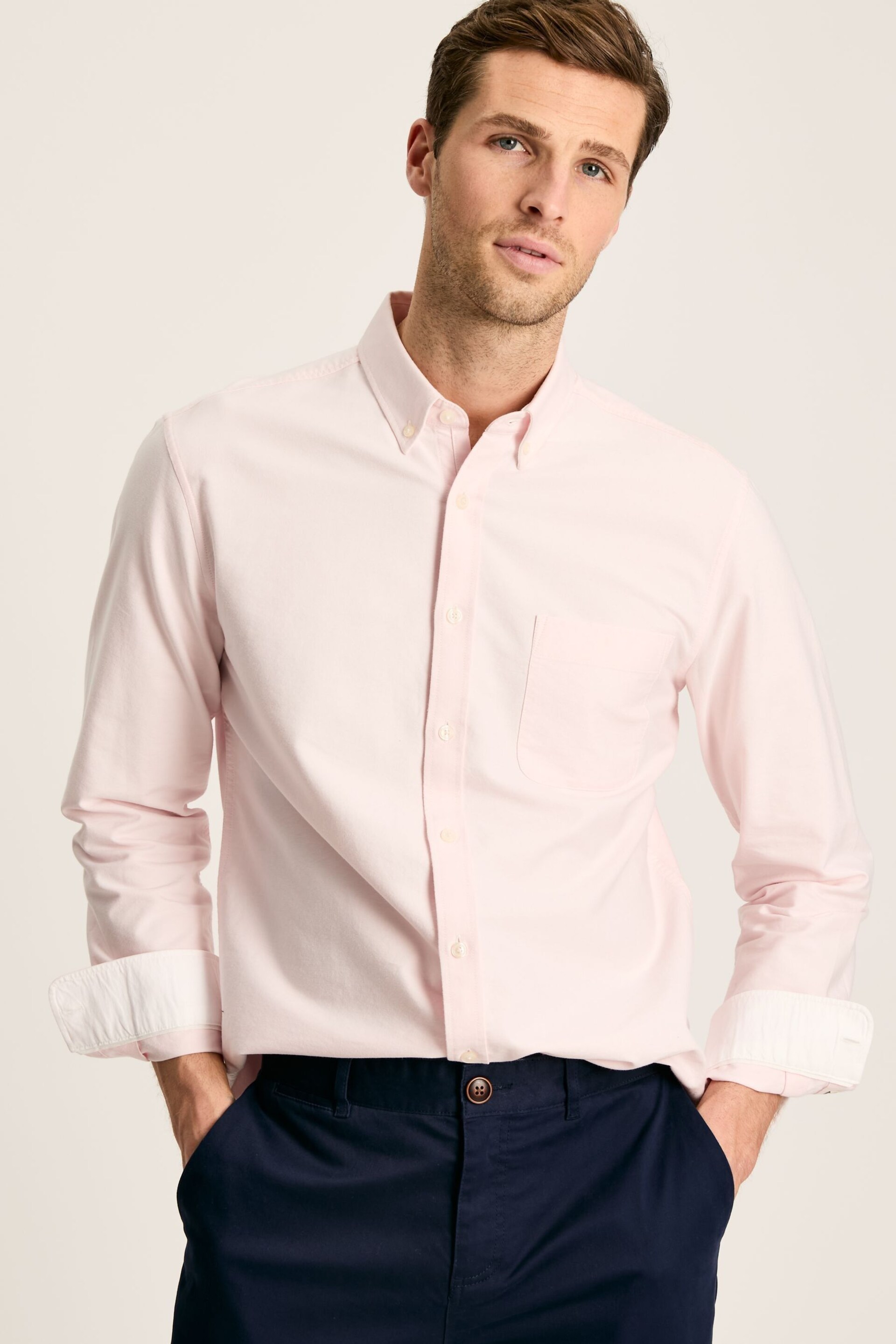 Joules Oxford Pink Long Sleeve Classic Fit Shirt - Image 1 of 7