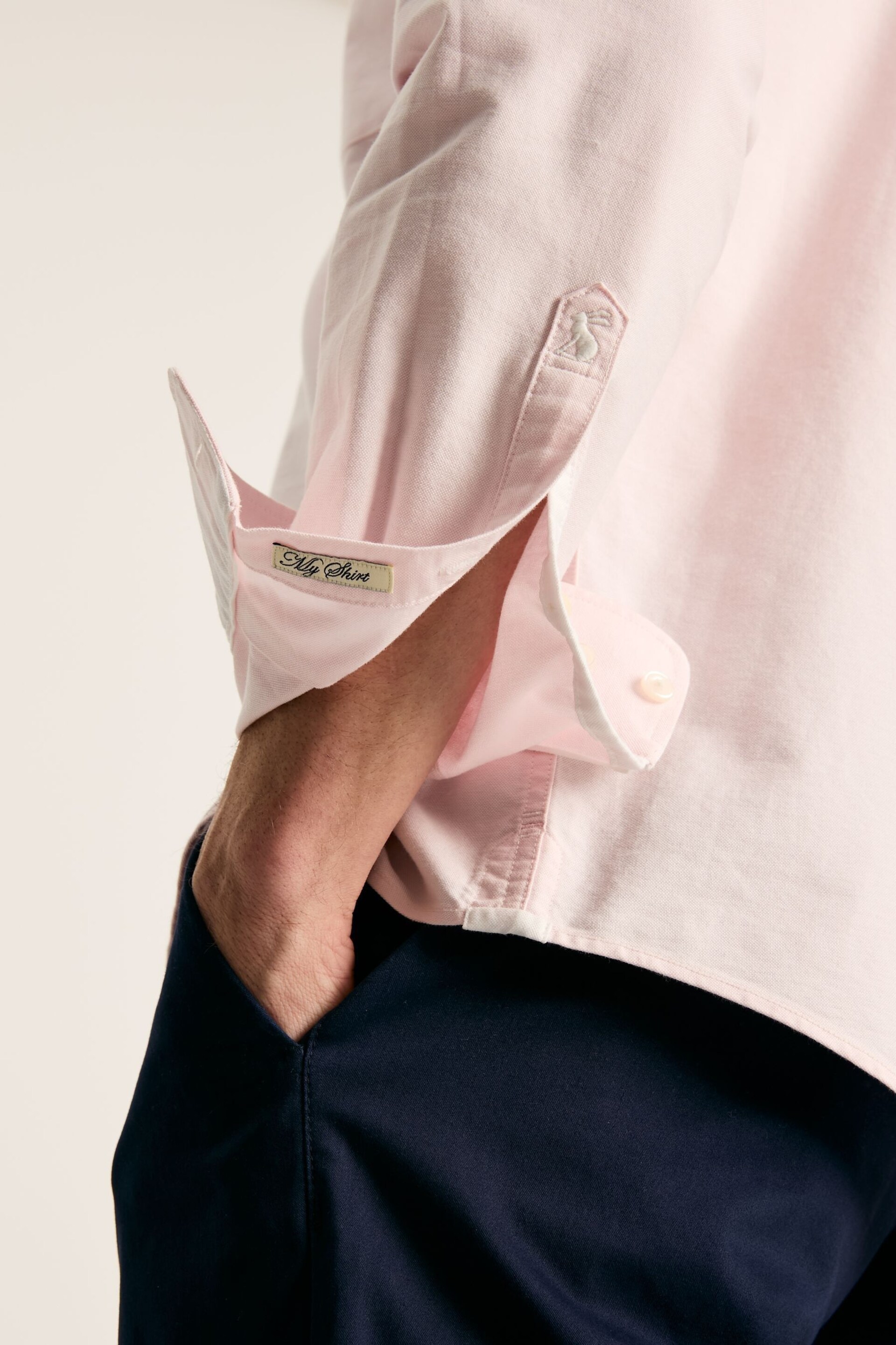 Joules Oxford Pink Long Sleeve Classic Fit Shirt - Image 6 of 7