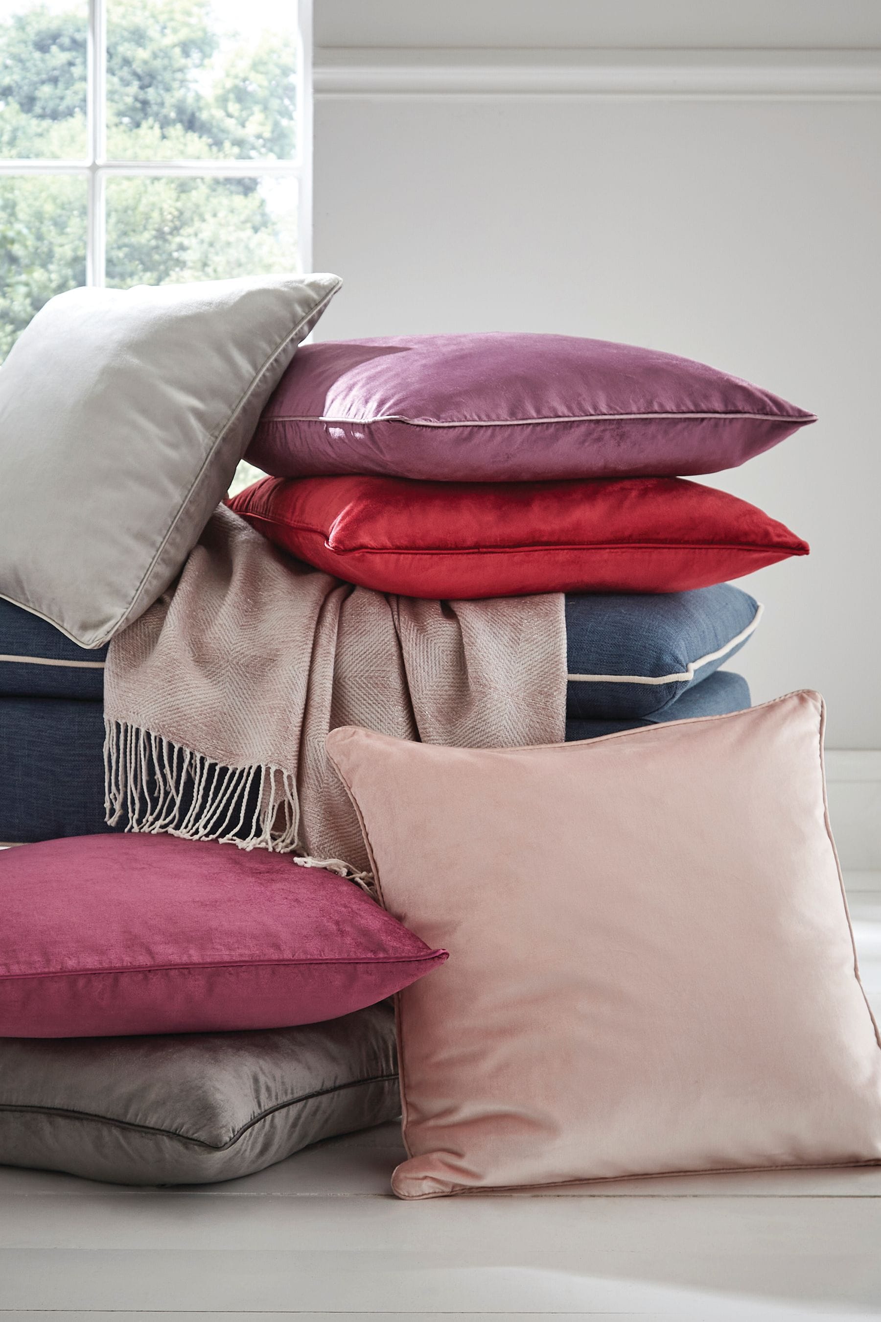 Cranberry coloured hot sale cushions