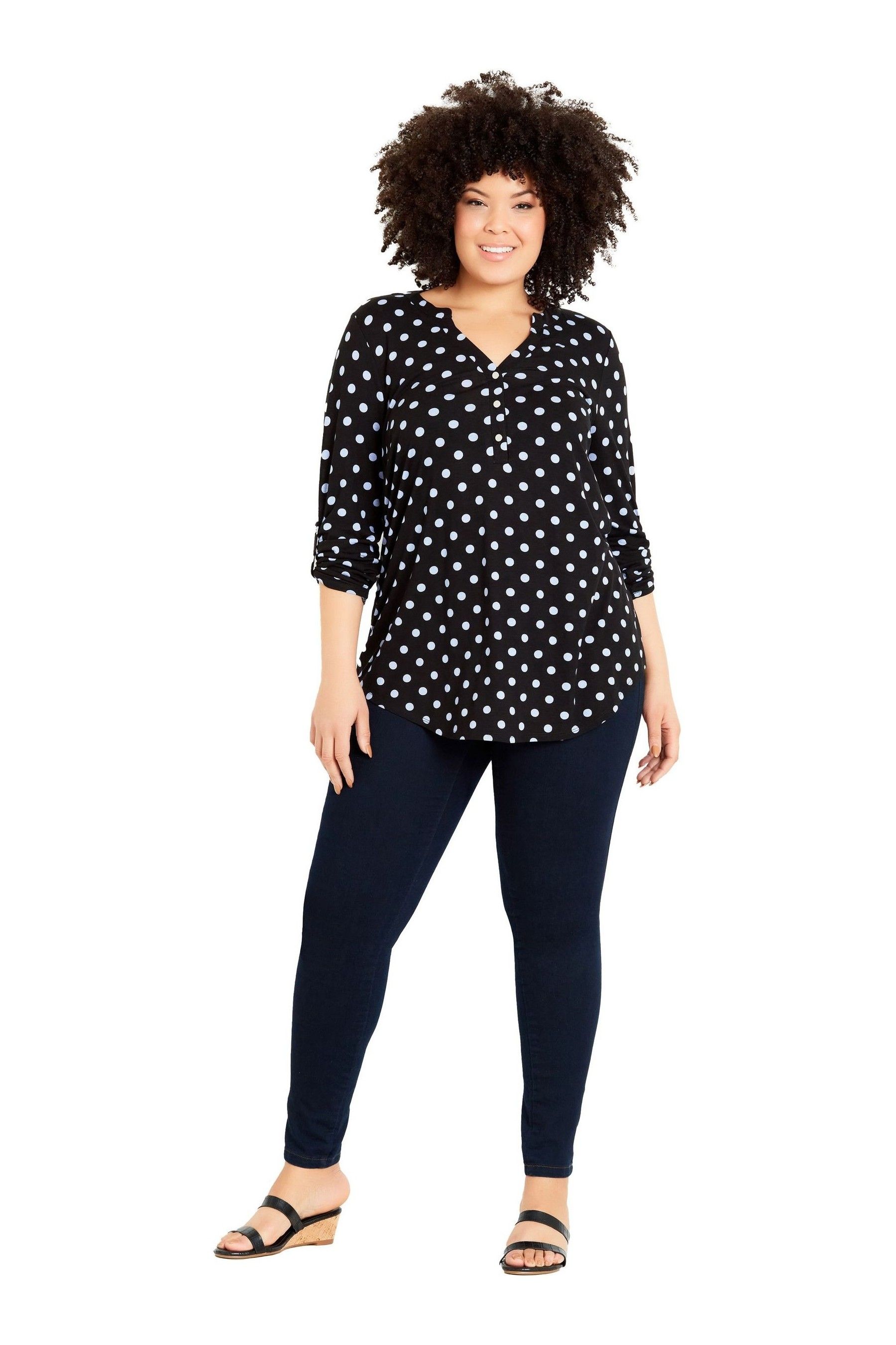 Evans polka dot top outlet