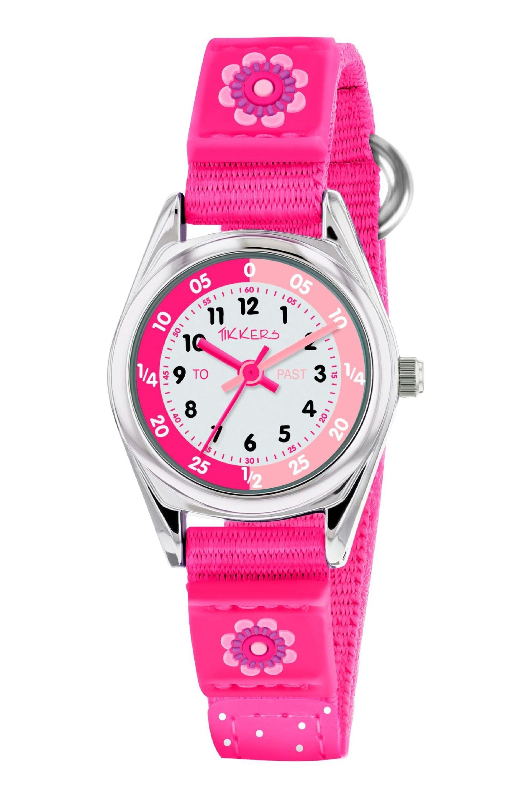 Buy Peers Hardy Pink Tikkers Girls Pink Canvas Strap Flower Time Teacher Watch from the Next UK online shop