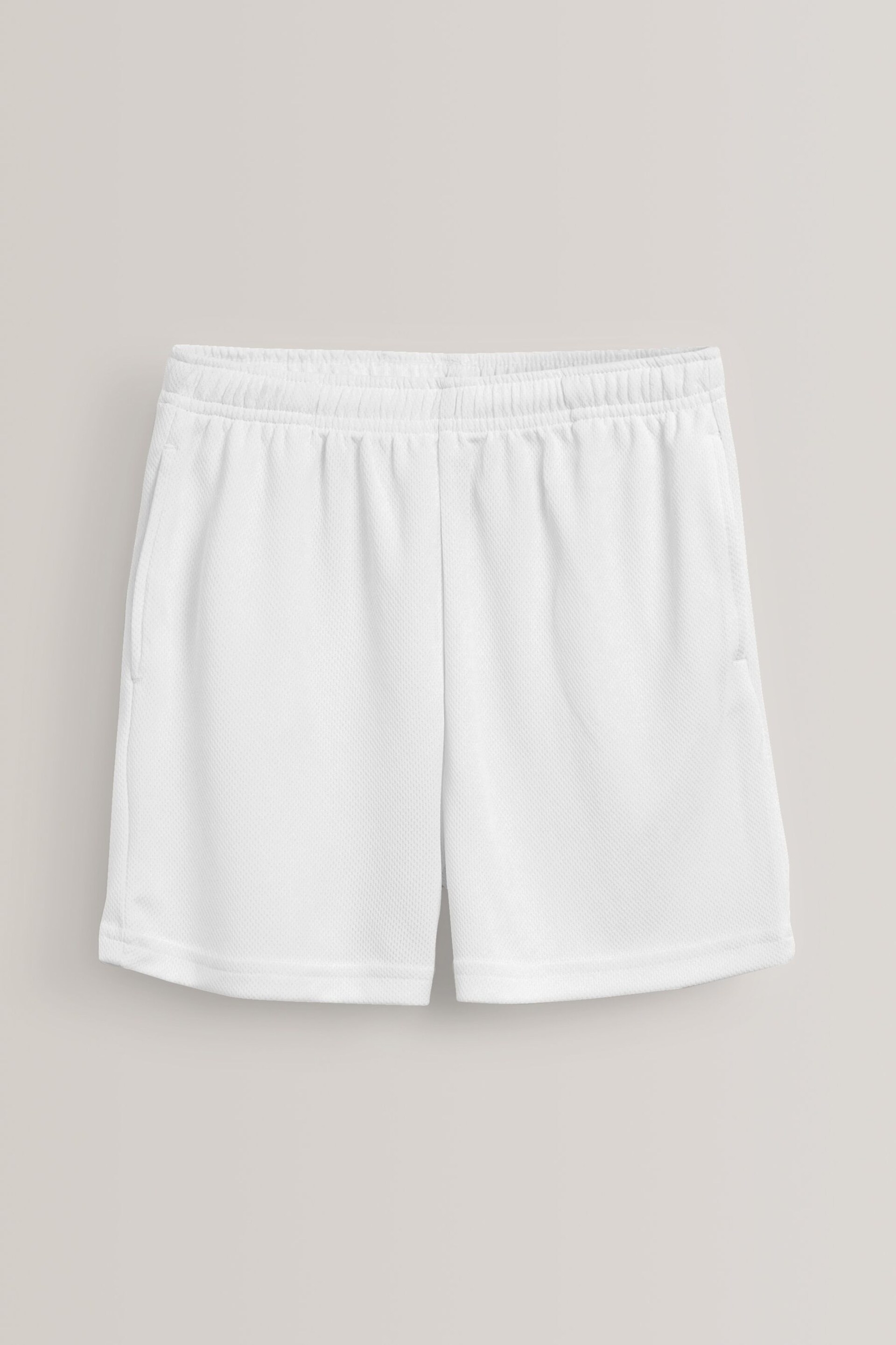 White Single Football Sports Shorts (3-16yrs) - Image 1 of 3