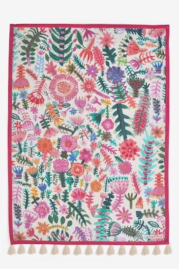 Lucy Tiffney Multicoloured Tasseled Tea Towels Set Of 2