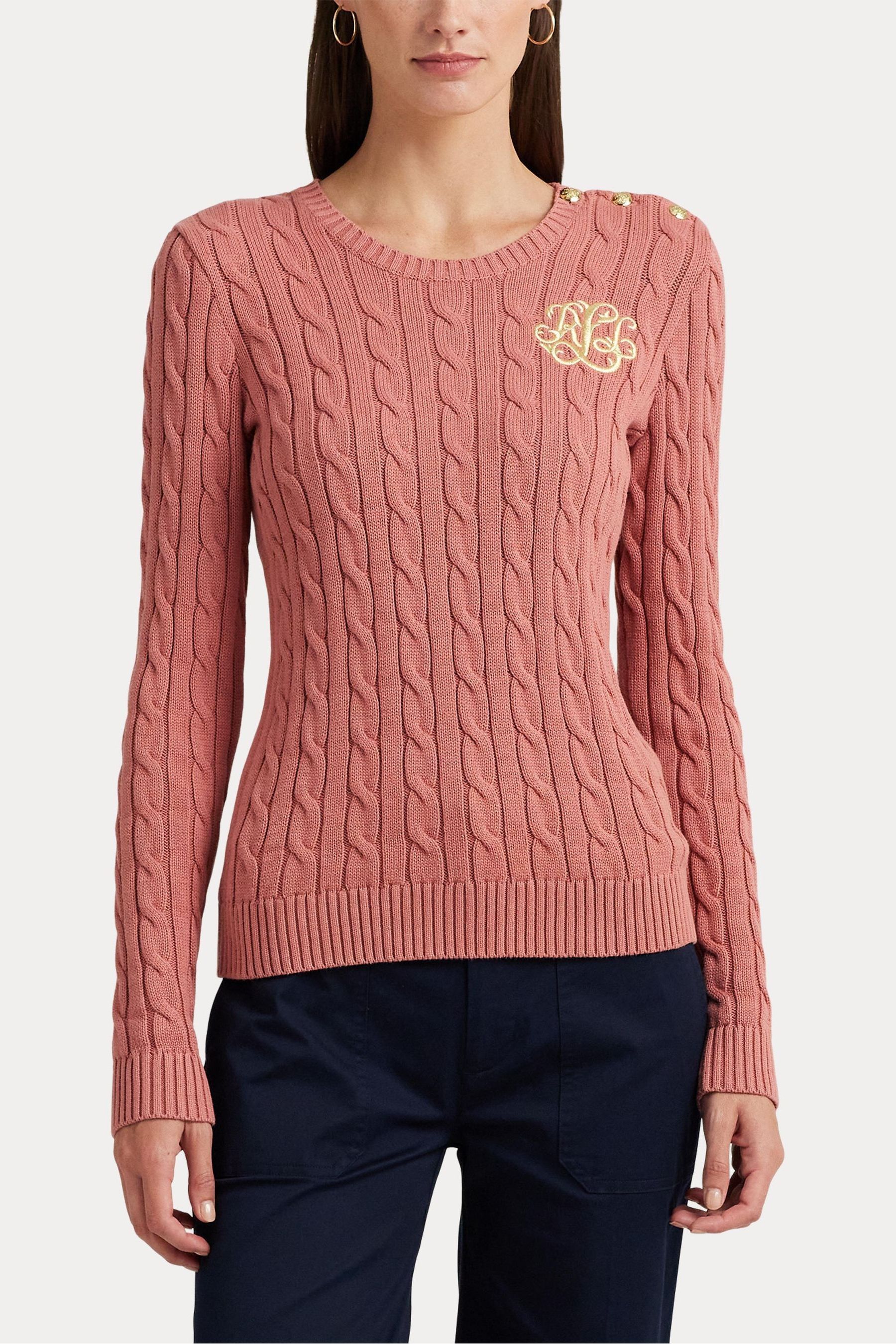 Ralph lauren pink sweater women's deals