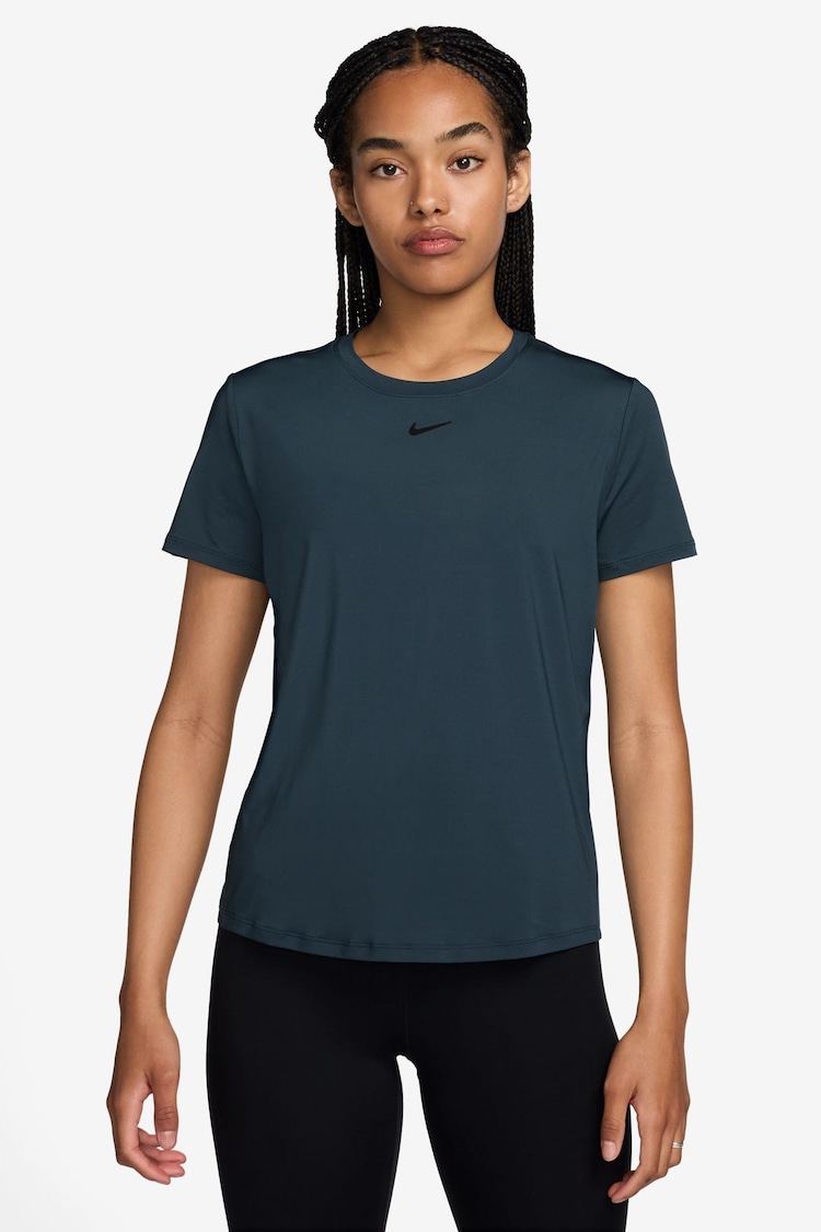 Nike Teal Blue One Classic Dri-FIT Short Sleeve Top - Image 1 of 3