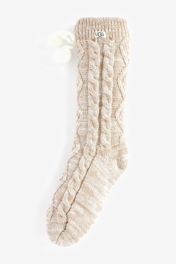 UGG Cream Pom Pom Fleece Lined Socks - Image 4 of 4