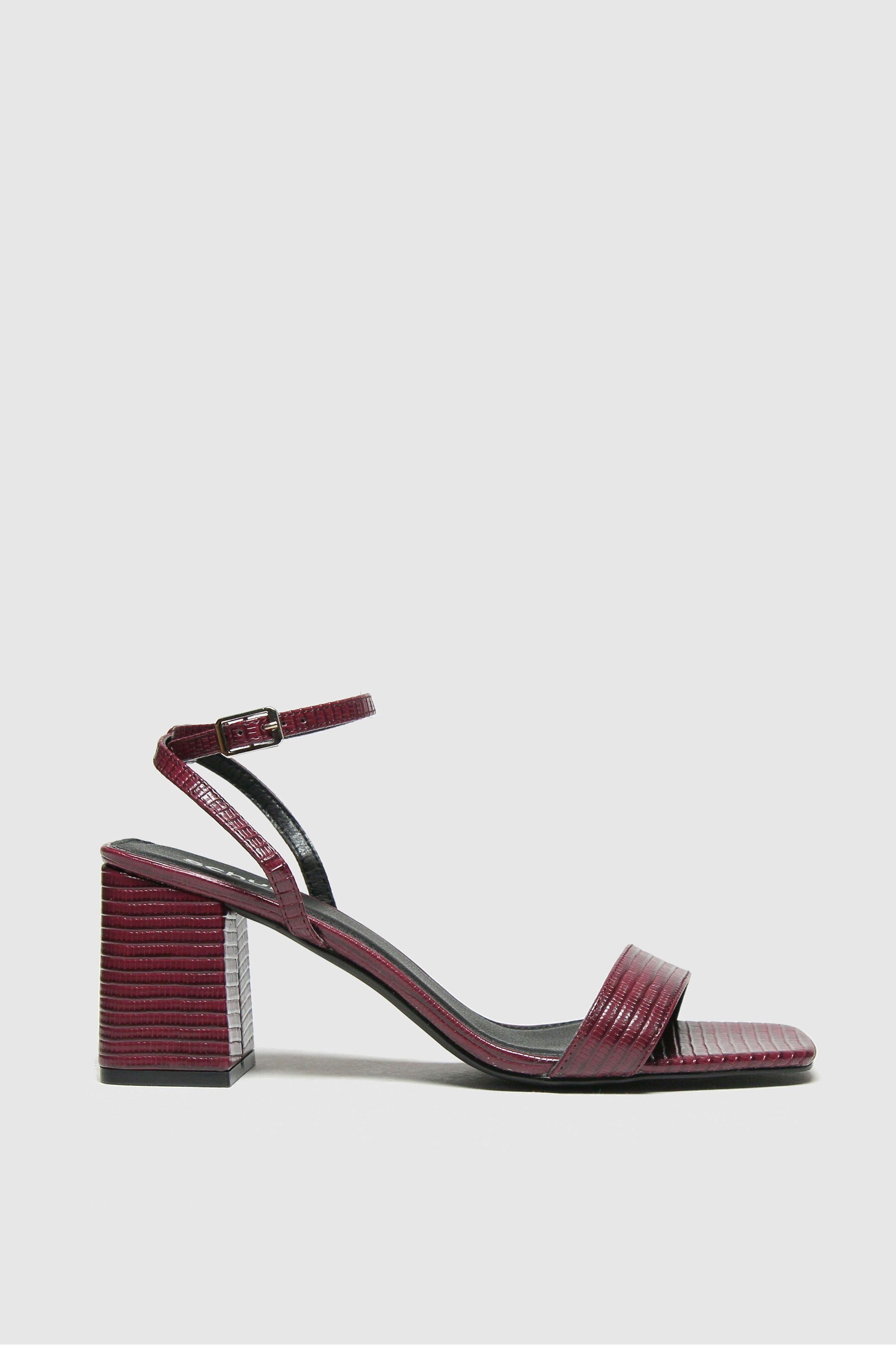 Burgundy block heels uk sale