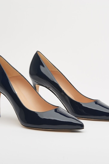 LK Bennett Floret Patent Leather Pointed Toe Courts