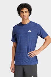 adidas Blue Train Essentials Stretch Training T-Shirt - Image 1 of 7