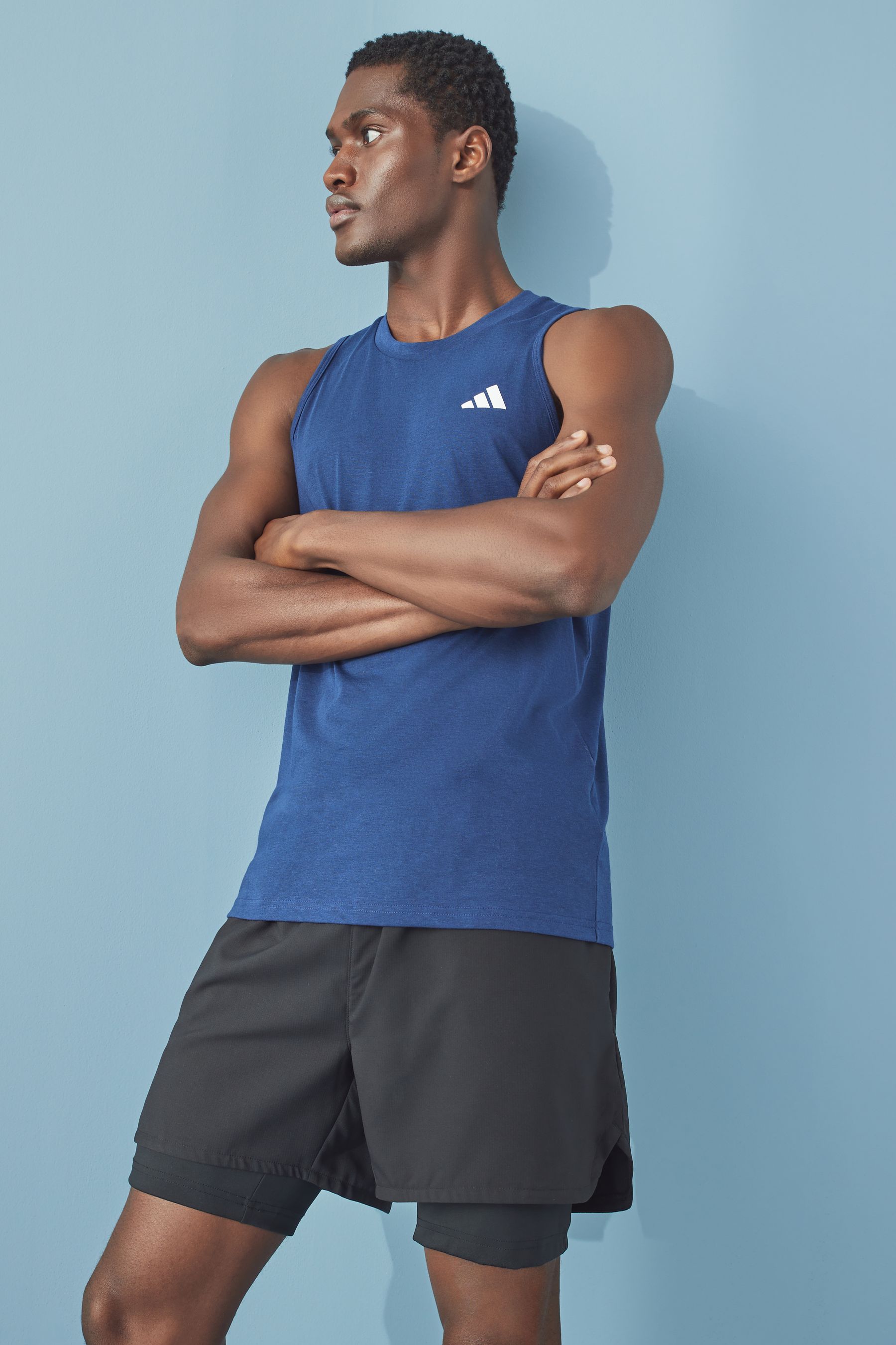 Blue adidas tank top store
