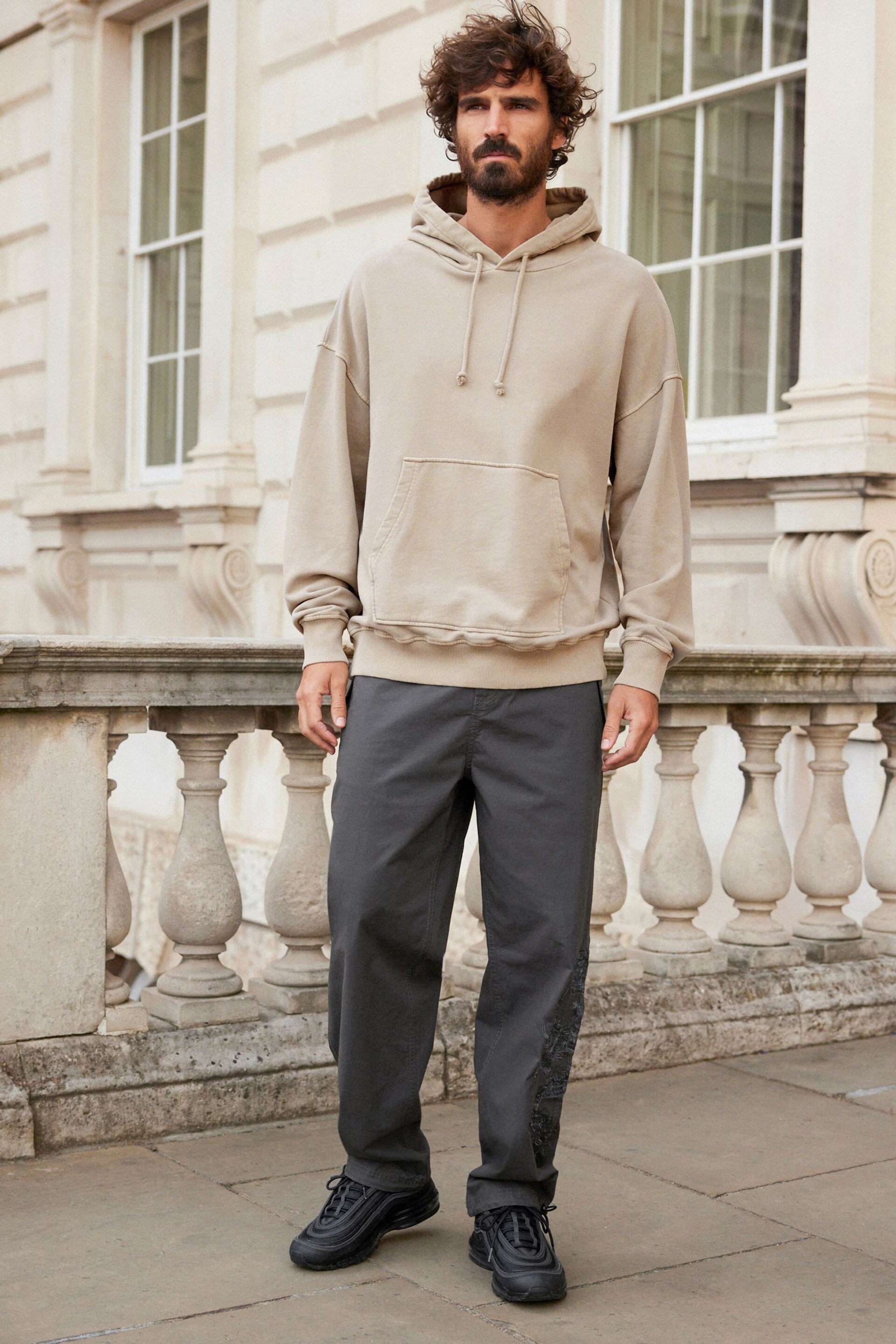 Stone Cream Garment Washed Hoodie - Image 2 of 9