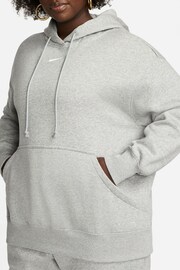 Nike Black/ chrome Curve Sportswear Phoenix Fleece Oversized Pullover Hoodie - Image 6 of 9