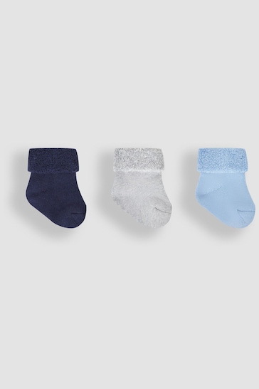 JoJo Maman Bébé Navy Blue 3-Pack Baby Socks