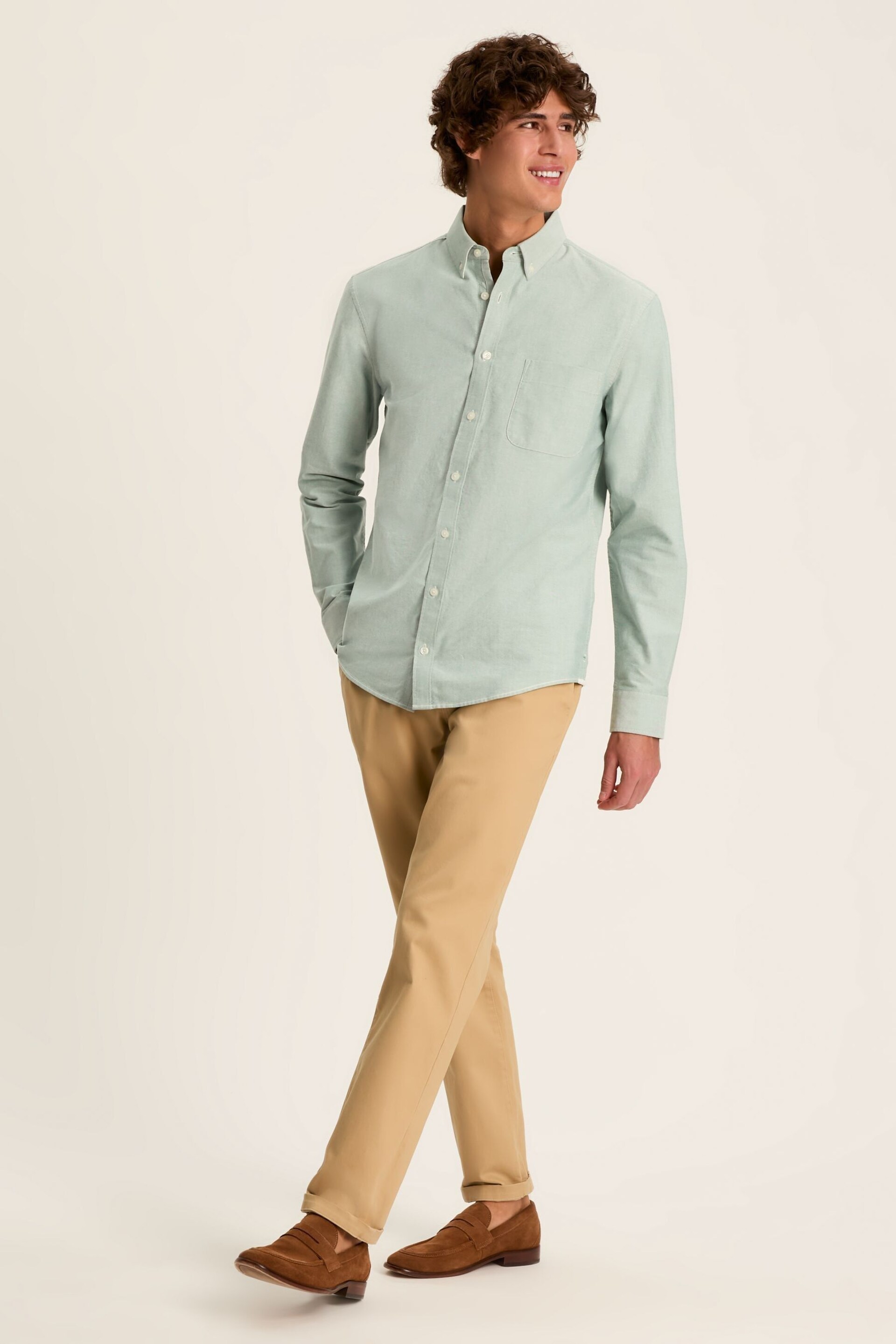 Joules Oxford Sage Green Classic Fit Shirt - Image 4 of 12
