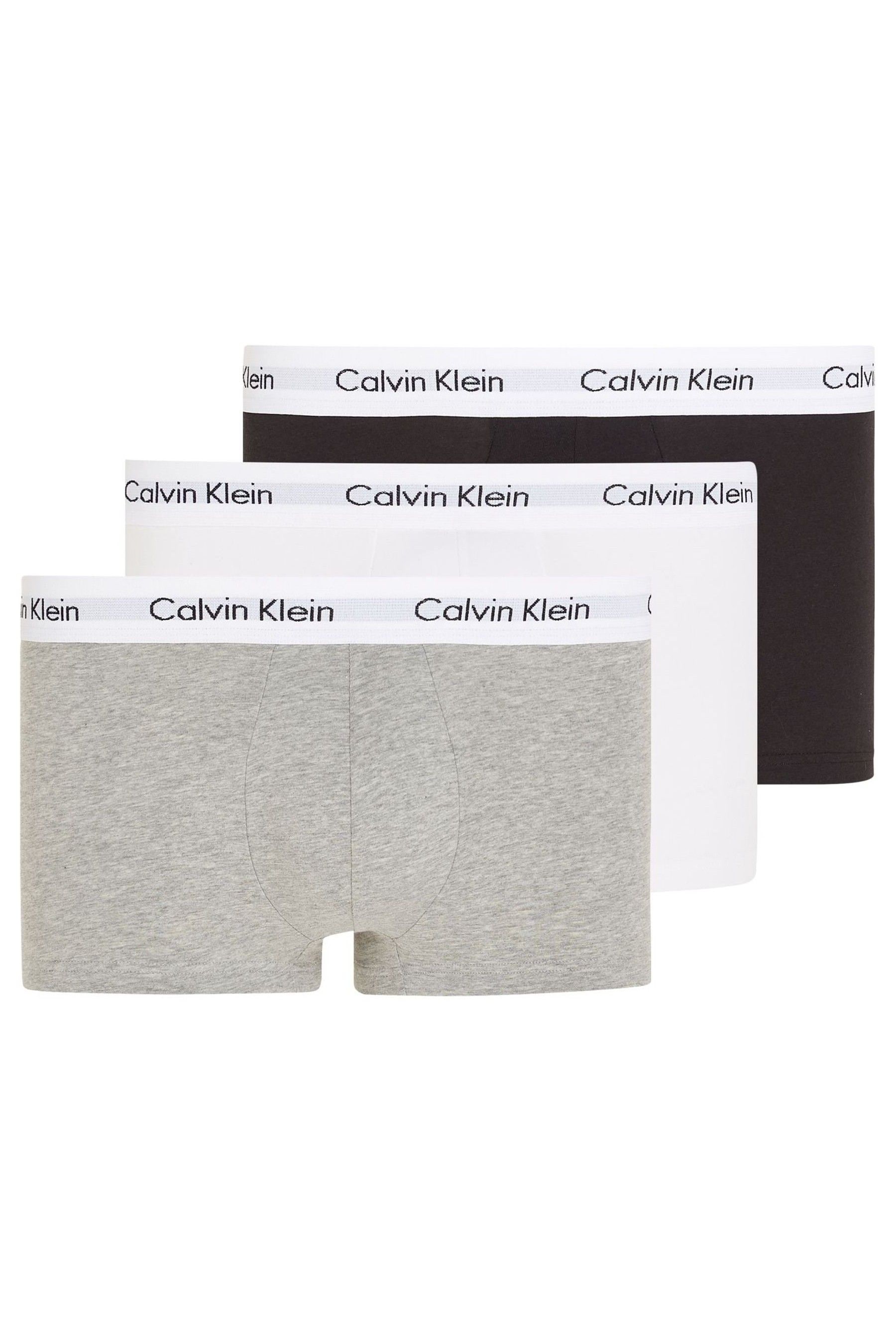 Buy Calvin Klein Black White Grey Cotton Stretch Low Rise Trunks 3 Pack from Next United Arab Emirates